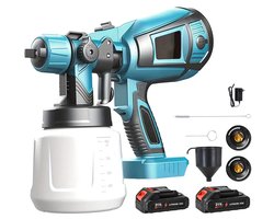 CYRO - Verfspuit - Verfpistool - Spuitpistool - Draadloze verf spuitmachine - Stalen Coating - Auto Meubels - 2x Makita Batterij