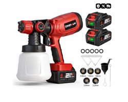 CYRO - Verfspuit - Verfpistool - Spuitpistool - Draadloze Verf Spuitmachine - Stalen Coating - Auto Meubels - 2x Makita Batterij