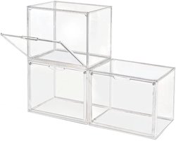 CYRO - Vitrinekast - Opbergdoos - Doorzichtig Acryl Glas - Stapelbaar - Set van 3 - Vitrinekast met Glas - voor Lifestyleproducten