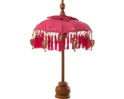 D- J-line - Parasol Dayu Katoen/hout Roze Small - 14x14x85cm
