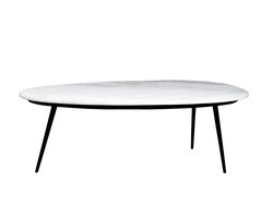 D - Livingfurn - Salontafel Organic Wit Zwart - 55x110x40 - Marmer