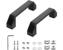 D-Shape Trekhandgrepen voor Schuifdeuren - 2 Stuks met T-Nut, Schroeven en Sleutel voor Keukenkasten en Aluminium Profielen