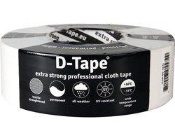 D-Tape Extra sterke proffesionele Cloth tape wit 50m x 50mm