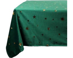 D- Unique Living | Tafelkleed Xmas night 160 Ø dark green