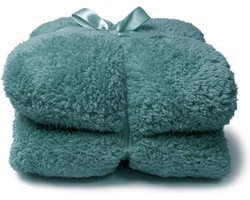 D- Unique Living - Teddy Plaid 150x200cm Mineral Blue