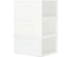 D10503 50L3 Plastic Stapelbare Opbergladen - Multifunctionele Opbergdozen Voor Slaapkamer, Badkamer, Kast, Slaapzaal, Ambachtelijke Kamer, Garage, Kinderkamer, Kantoor, Onderbed