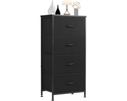 D&A Ladekast - Ladenkastje - Ladenkasten Slaapkamer - Commode - Bureau - Slaapkamer - Kledingkast - Kleding - 4 lades - Zwart