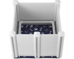 D&A Werpkist - Werpbox - Puppy werpbox - Werpkist hond - Werpkist kleine hond - Werp kist - 72 x 72 x 46 Centimeter - Wit