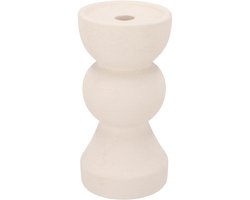 Daan Kromhout - Kaarsenhouder - Kandelaar - Florence - Wit - Keramiek - Cementlook - 21 cm
