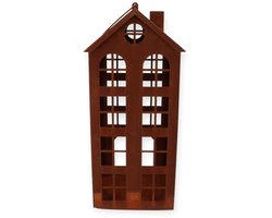 Daan Kromhout - Lantaarn - Windlicht - Metaal - Roest - Bruin - Huis - Rusty - 19x33cm