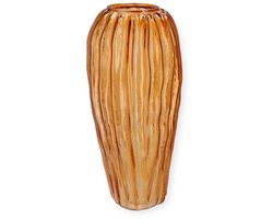 Daan Kromhout - Vaas - Bloemenvaas - Glas - Camel Bruin - 19x40cm - Structure