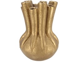 Daan Kromhout - Vaas - Bloemenvaas - Mika - Majestic - Tube - Goud - Keramiek - 18x25cm