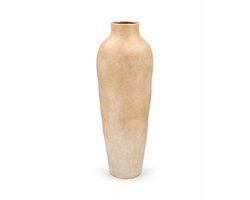 Daan Kromhout- Vaas - Keramiek - Robuust - Handgemaakt - Florence - Antique Wit-Goud - 16x48cm
