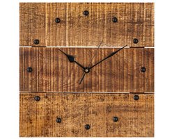 Daan | wandklok | hout | massief mangohout | 30x30cm | klok | wandklok landelijk | wandklok | keuken klok | wandklok industrieel | Wood Selections