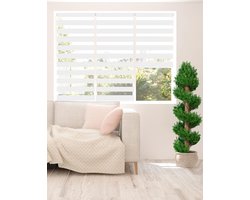 Dag- en nachtjaloezieën 145 cm Easy Fix DROP zebra-rolgordijn op maat - Brede jaloezie in wit met 40 cm breedte zonwering zuignap