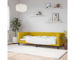 Dagbed - Logeerbed Bank - Zit en Slaap - Fluwelen Bekleding - 90 x 200 cm - Geel