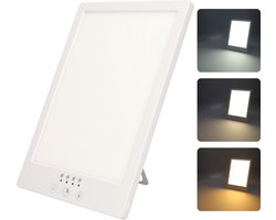Daglichtlamp - LED Lichttherapie - Daglicht lamp - Bureaulamp - Daglicht lamp - Hobby lamp - 3 Verschillende lichtstanden - Verschillende licht temperaturen - UV-Vrij - Tussen de 2000 en 12.000 lux - 24x18 cm - Wit
