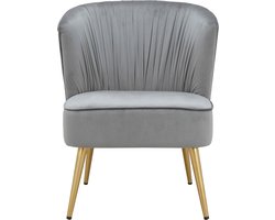 Dahlia-Loungestoel in grijs velours