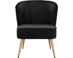 Dahlia-Loungestoel in zwart velours