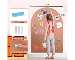 Daily Logix Magnetische Muursticker / Magneetsticker – Zelfklevend & Hecht op Meerdere Oppervlakken – Krijtbord‑functie – Groot Formaat Boog / Rechthoek – Educatieve Wanddecoratie voor Kinderen - Roze/Rood