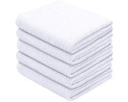 Dailygoods - 10 Stuks Grote Katoenen Honingraat Keukenhanddoeken - Glazen en Servies Schoonmaakdoek