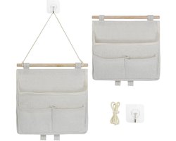 Dailygoods - 2 stuks ophangbare opbergzak, in elkaar stapelbARE wandorganizer ophangtas, hoge capaciteit 3 vakken ophangorganizer, ophangopberging Organizer opvouwbare wandorganizer voor winkel thuis kantoor