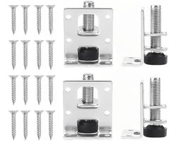 Dailygoods - 4 stuks robuuste meubelpoten nivellerers, plintbevestigingen, roestvrijstalen meubelpoten, in hoogte verstelbaar, planken, verstelbare nivelleringspoten, voor meubels, tafel, kasten, werkbank, planken