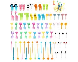 Dailygoods - 90 Stuks Diverse Cartoon Ogen Fruit Vork Kids Food Picks