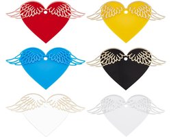 Dailygoods- Acryl Uitsparingen 12 Stuks - Engelenvleugels/Harten - DIY Craft Ornamenten - Decoratie Verjaardag/Kerstmis - Bruiloft Accessoires - Perfect voor Cadeaus