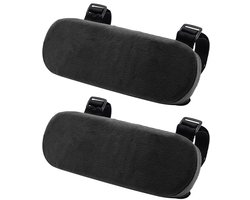 Dailygoods- Armleuning Pads Ergonomisch - 2 Stuks - Antislip Ondersteuning - Schuim - Rolstoel/Bureaustoel - 22,5 cm - Zwart - Armsteun Kussens