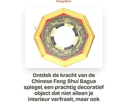 Dailygoods- Bagua Spiegel Hout - Convex/Concaaf - Feng Shui Amulet - Bescherming tegen Negatieve Energie - 13,5 cm - Traditionele Decoratie