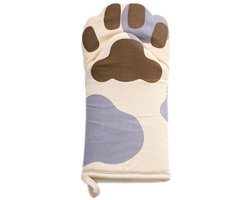 Dailygoods- Bakhandschoenen Hittebestendig tot 200°C - Katoenen Ovenwanten - Keukengereedschap - 30 x 15 cm - Geel - Met Ophanglus