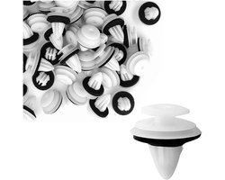 Dailygoods- Bevestigingsclips 100 stuks - Kunststof - Universeel - Zwart/Wit - Geluidsabsorberend schuim - Duurzaam - Autodeurclips