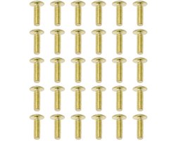 Dailygoods- Bevestigingsschroeven 30 Stuks - M4 Schroeven 12 mm - Messing Schroeven - Cross Pan Hoofd - Geschikt voor Meubels - Corrosieweerstand
