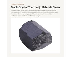 Dailygoods - Black Crystal Toermalijn - Helende Steen - Natuurlijke Decoratie - Unieke Vorm - Spirituele Energie - Ideaal voor Meditatie - 10 x 6 x 3 cm