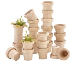 Dailygoods- Bloempotten Mini Houten - 25 Stuks - Natuurlijke Houten Plantenbakken - Rustieke Decoratie - Knutselen - Ideaal voor Plantenliefhebbers