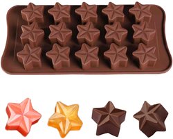 Dailygoods- Bonbonvorm Ster - Siliconen Chocoladevorm - Rubber Mallen - 15 Holtes - Herbruikbaar - Flexibel en Duurzaam