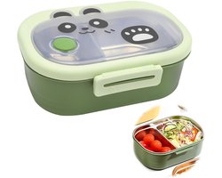 Dailygoods- Broodtrommel Roestvrij Staal - Lunchbox Kinderen - Snackbox - Vakkenontwerp - Duurzaam - Hittebestendig
