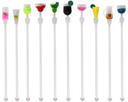 Dailygoods- Cocktailspiesjes 23 cm - 10 stuks - Hoogwaardig Acryl - Duurzaam - Herbruikbaar - Borrelglasdesign - Roerstaafjes