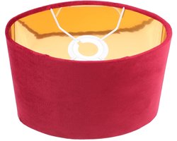 Dailygoods - Dailygoody - Ovale lampenkap - Fluwelen lampenkap - Vervangend voor hanglampen - Rood - Geschikt voor tafellamp en vloerlamp - 23x18,5x12 cm