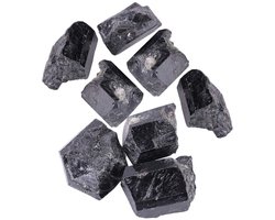 Dailygoods - Dailygoody - Ruwe zwarte toermalijnstenen - Natuurlijke mineralen - Voor sieraden en decoratie - Zwart - Helende steen - Voor wellness en creativiteit..