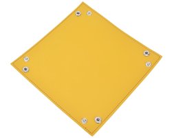Dailygoods - Dailygoody - Valet Tray - Slijtvast lederen dienblad - Geel - Horloge telefoon sleutel organiser - Perfect voor desktop organisatie - 20x20cm