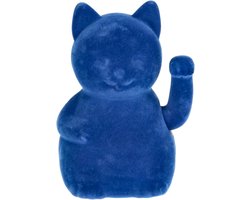 Dailygoods- Decoratiefiguur met vlokcoating - Gekleurde wiebelhandfiguur - Decoratief woonaccessoire - Modern interieur - Hoekkat - 17 cm - Woondecora