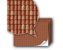 Dailygoods- Decorfolie Zelfklevend - 3 Vellen Dakstenen - Wandbekleding Hout - Modelbouw Schaal 1:87 - Hoogwaardige Kwaliteit - Perfect voor Diorama's