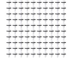 Dailygoods- Deurbekledingsclips 60 Stuks - Universele Bevestigingsclips - PVC/Schuim - Wit/Zwart - Schokbestendig - Geluidsreductie