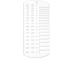 Dailygoods- Diktemeter Hoogwaardig Acryl - Maatinspectiegereedschap - Dikte Meten - Decoraties - Sleutelhangers - Afmetingen 152 x 75 mm - Meetlat