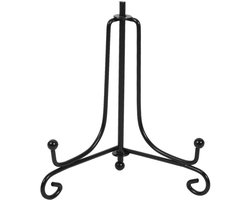 Dailygoods- Display Stand Zwart - IJzeren Display Standaard - Tentoonstellingsstandaard - Fotolijst Houder - Kunst/Boek Presentatie - 4 Inch Hoogwaardig Materiaal - Tentoonstellingsstand