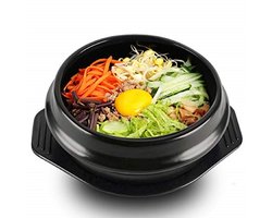 Dailygoods- Dolsot-kom grote aardewerk - Stenen pot - Bibimbap - Koken - Trivetset - Glanzend glazuur