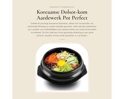 Dailygoods- Dolsot-kom grote aardewerk - Stenen pot - Bibimbap - Koken - Trivetset - Glanzend glazuur