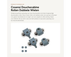 Dailygoods- Douchecabine Rollen 25 mm - Dubbele Wielen - Slijtvast en Duurzaam - Geluidsloos - Eenvoudige Installatie - Geschikt voor Glazen Deuren - Schuifdeurrollen